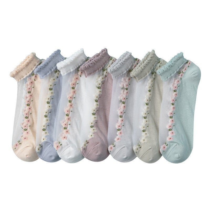 colorful crystal boat socks