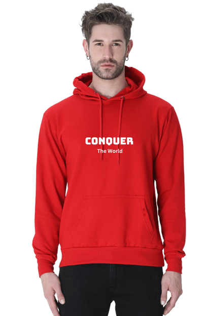 Conquer the world printed hoodies