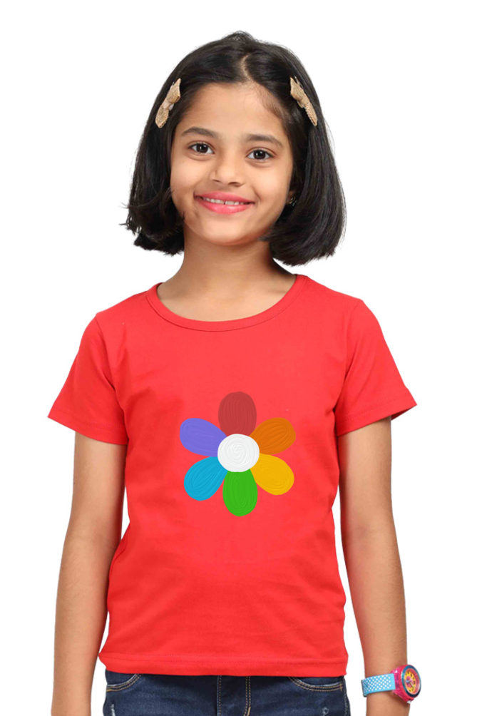 Rain Bow Flower Girls Tees