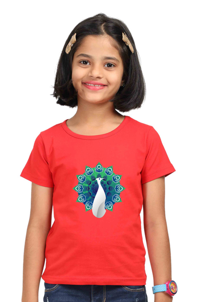 cute peacock stylish Girls Tee