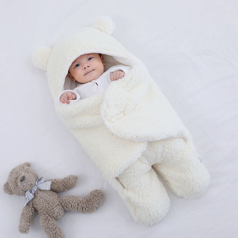 Baby Quilted Sleeping Bag Wrapper – Soft Cotton Blend Infant Swaddle Blanket