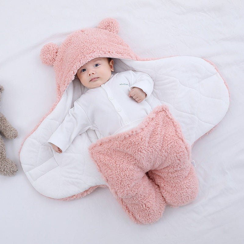 Baby Quilted Sleeping Bag Wrapper – Soft Cotton Blend Infant Swaddle Blanket