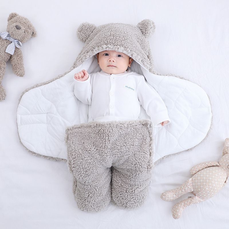 Baby Quilted Sleeping Bag Wrapper – Soft Cotton Blend Infant Swaddle Blanket