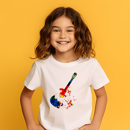 Guitar Printed Graphics Girls T-Shirt