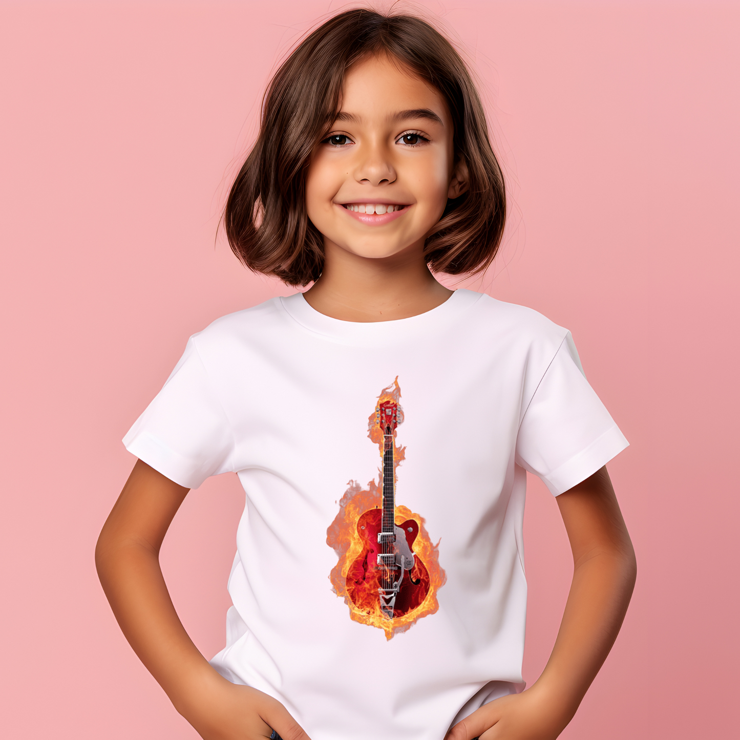 Guitar Printed Girls T-shirt