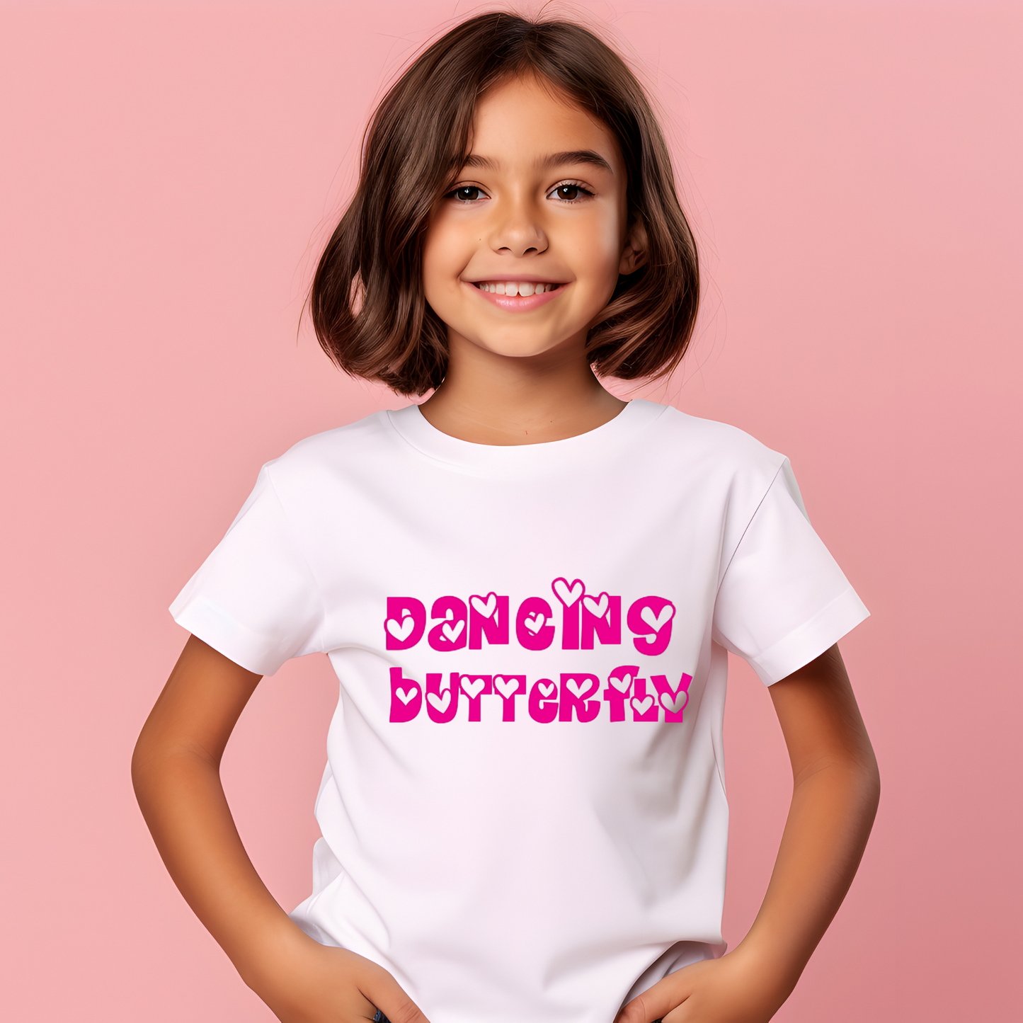 Dancing Butterfly printed stylish Girl's T-Shirt