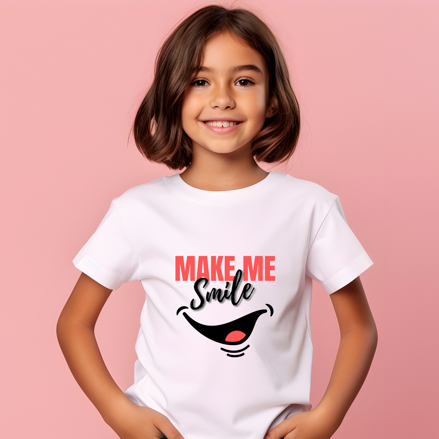 Make me smile graphic printed Girl's T-Shirt