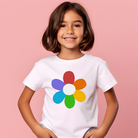 Rain Bow Flower Girls Tees