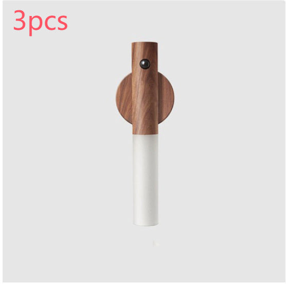 Wooden and white cylindrical product on a light gray background with '3pcs' text.