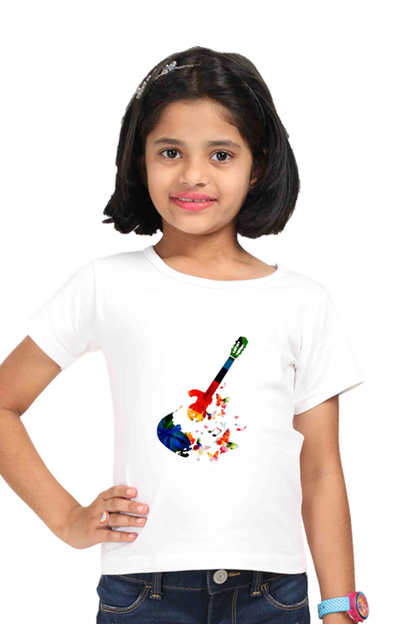 Guitar Printed Graphics Girls T-Shirt