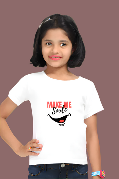 Make me smile graphic printed Girl's T-Shirt