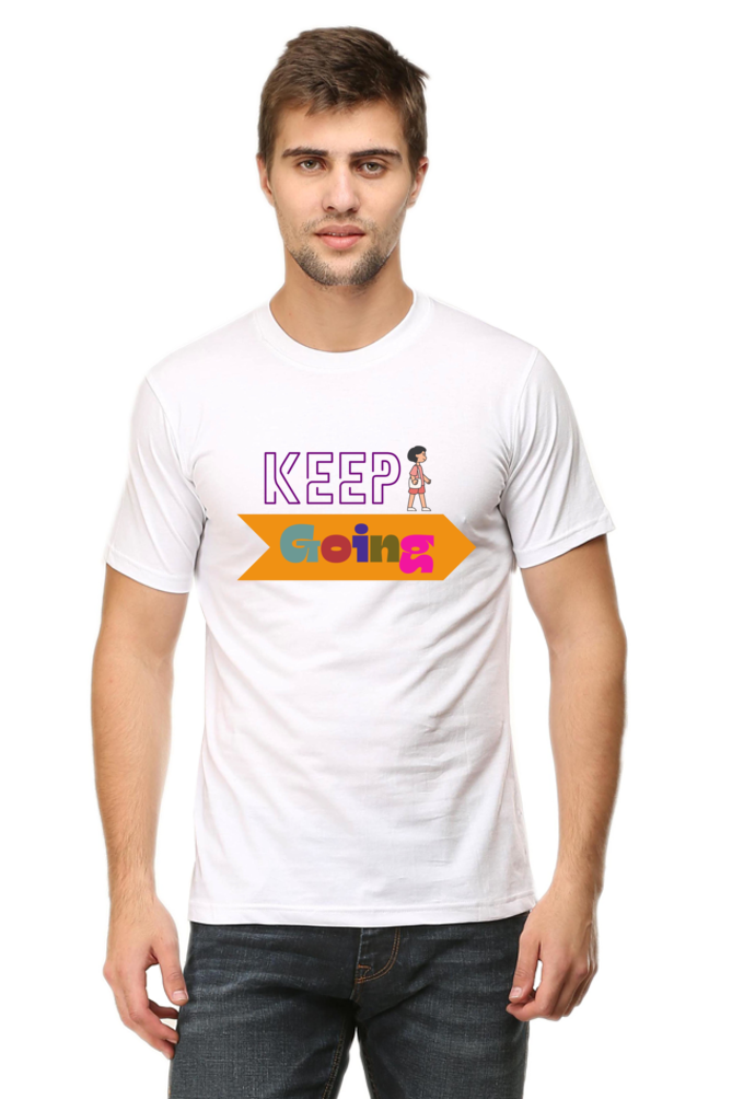 Keep Going Versatile Round Neck T-Shirts for Men