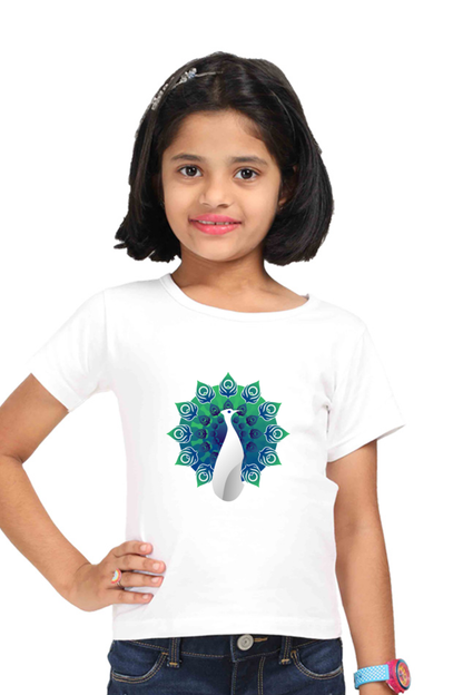 cute peacock stylish Girls Tee