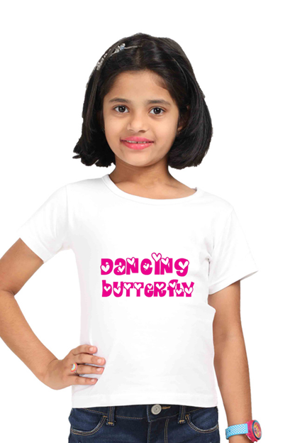 Dancing Butterfly printed stylish Girl's T-Shirt