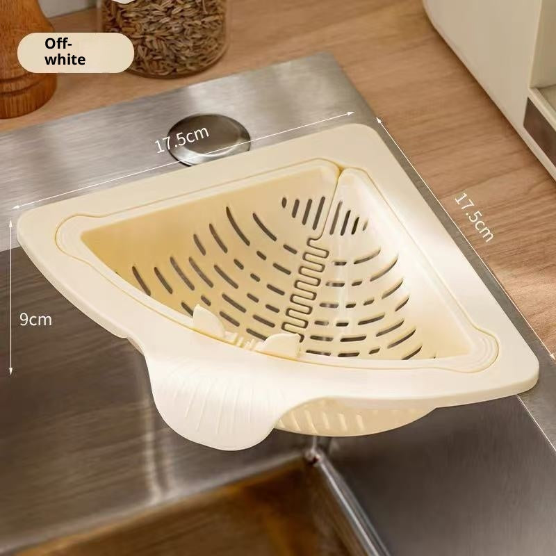 Magnetic Suction Triangle Sink Drain Basket | Kitchen Food Strainer & Waste Catcher for Sink
