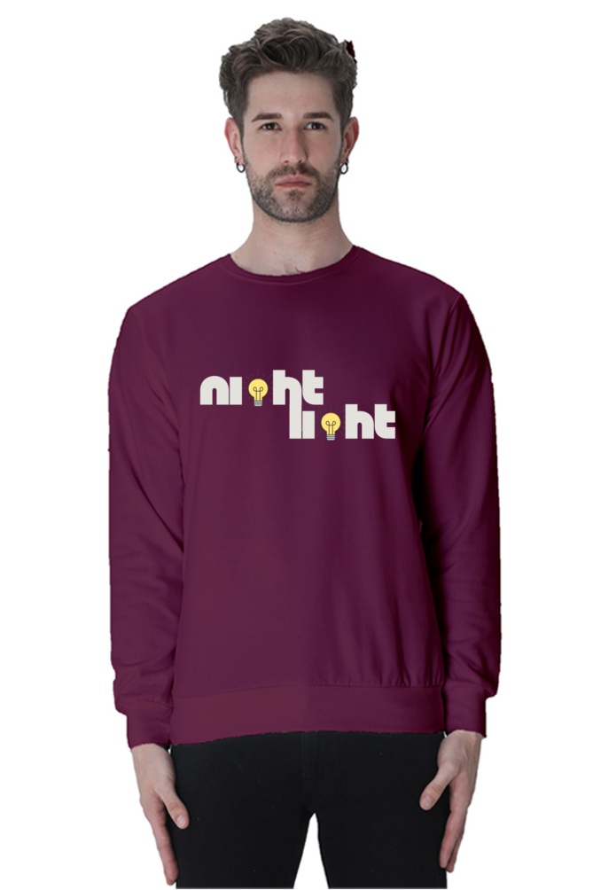 night light cool text printed sweatshirt