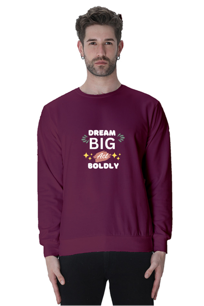 motivational printed crewneck sweatshirt