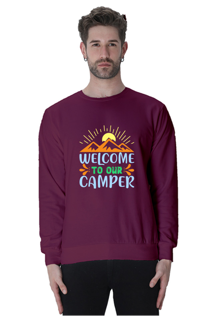 funny text printed sweatshirt for camping