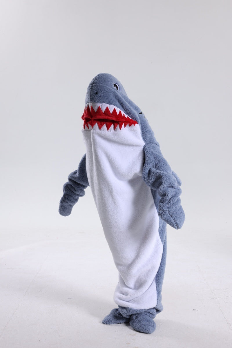 Dolphin & Shark Hooded Blanket – Soft Plush Sleeping Bag for Kids & Adults