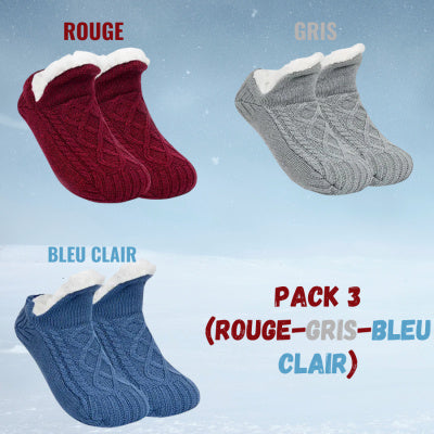 Winter Woolen Non-Slip Socks – Thick Warm Indoor Bedroom Slippers for Women & Men