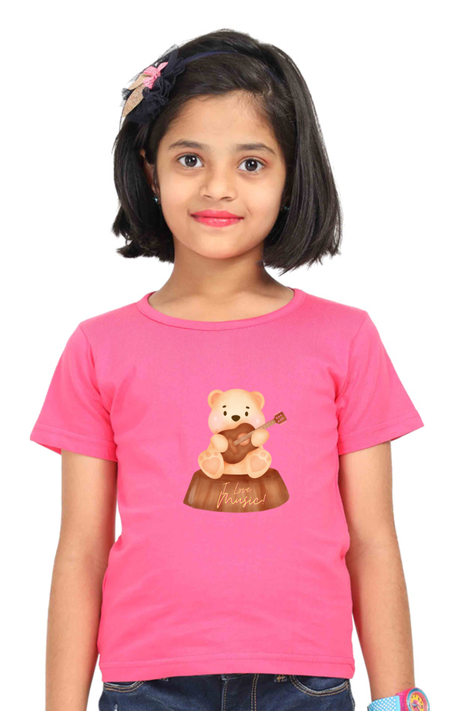 Cute teddy bear printed Girls T-Shirt