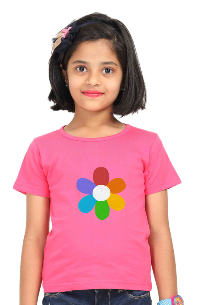 Rain Bow Flower Girls Tees