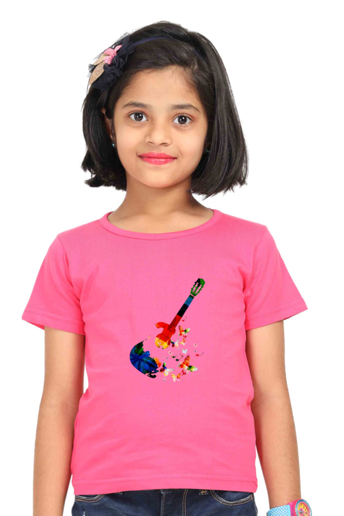 Guitar Printed Graphics Girls T-Shirt