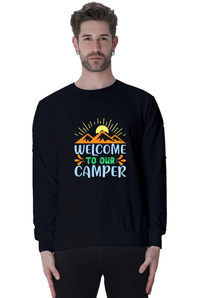 funny text printed sweatshirt for camping