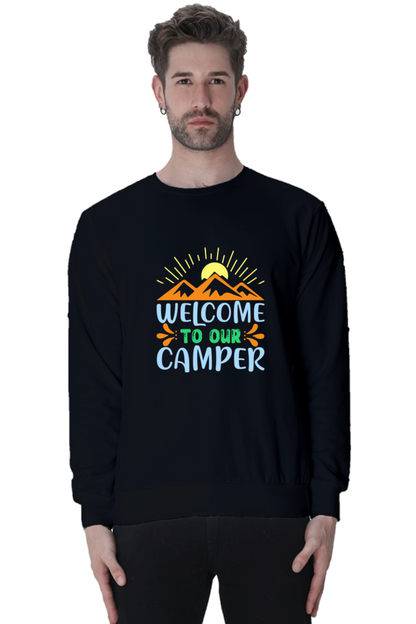 funny text printed sweatshirt for camping