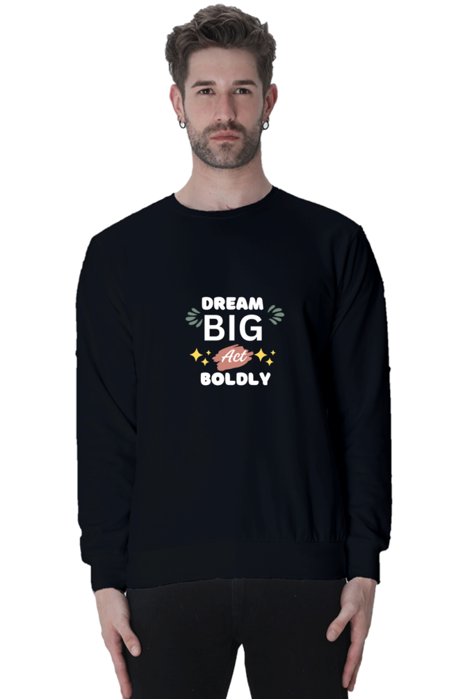 motivational printed crewneck sweatshirt