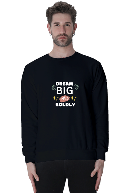 motivational printed crewneck sweatshirt