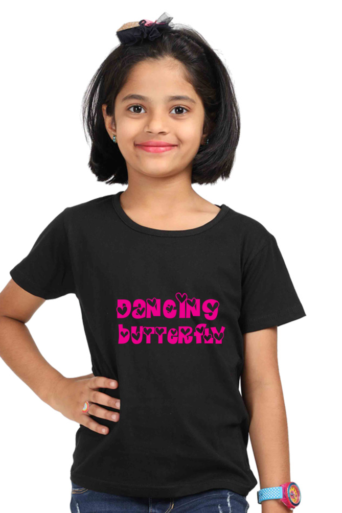 Dancing Butterfly printed stylish Girl's T-Shirt