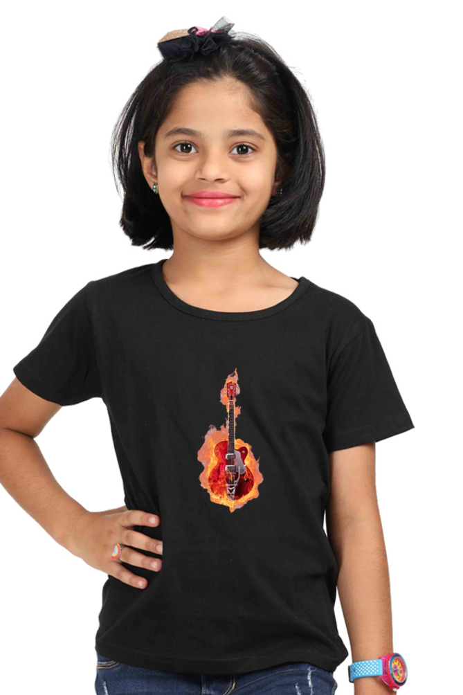 Guitar Printed Girls T-shirt