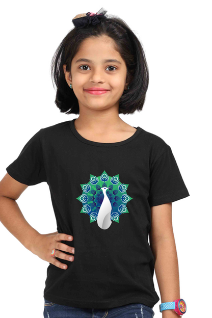 cute peacock stylish Girls Tee