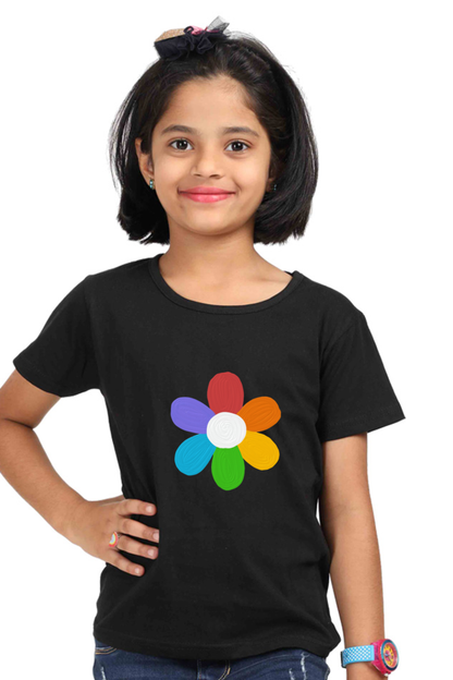 Rain Bow Flower Girls Tees