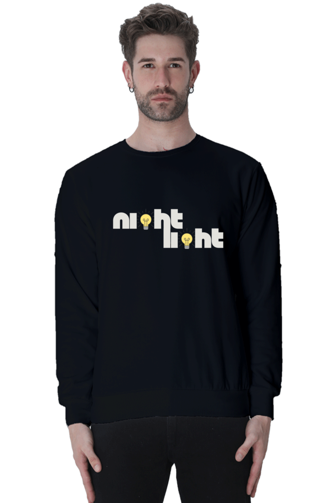 night light cool text printed sweatshirt