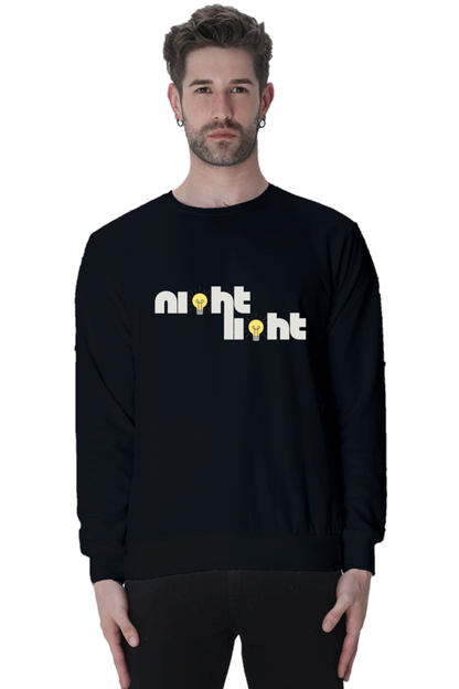 night light cool text printed sweatshirt