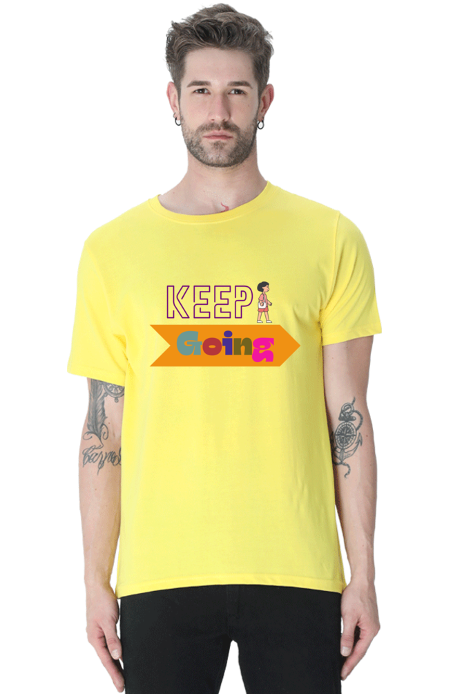 Keep Going Versatile Round Neck T-Shirts for Men