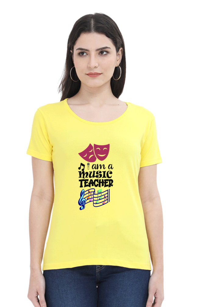 Music Teacher printed women's T-Shirt