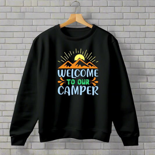 funny text printed sweatshirt for camping