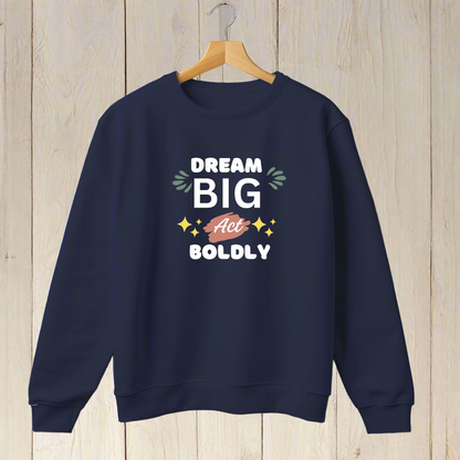 motivational printed crewneck sweatshirt