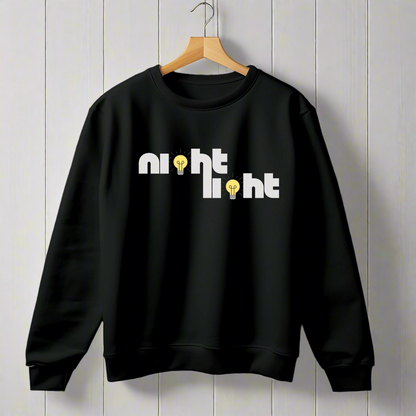 night light cool text printed sweatshirt