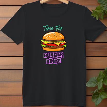 Burger binge printed women's tshirt