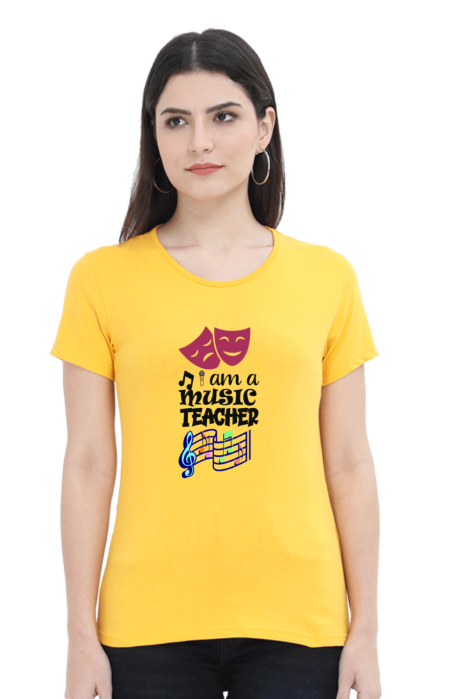 Music Teacher printed women's T-Shirt