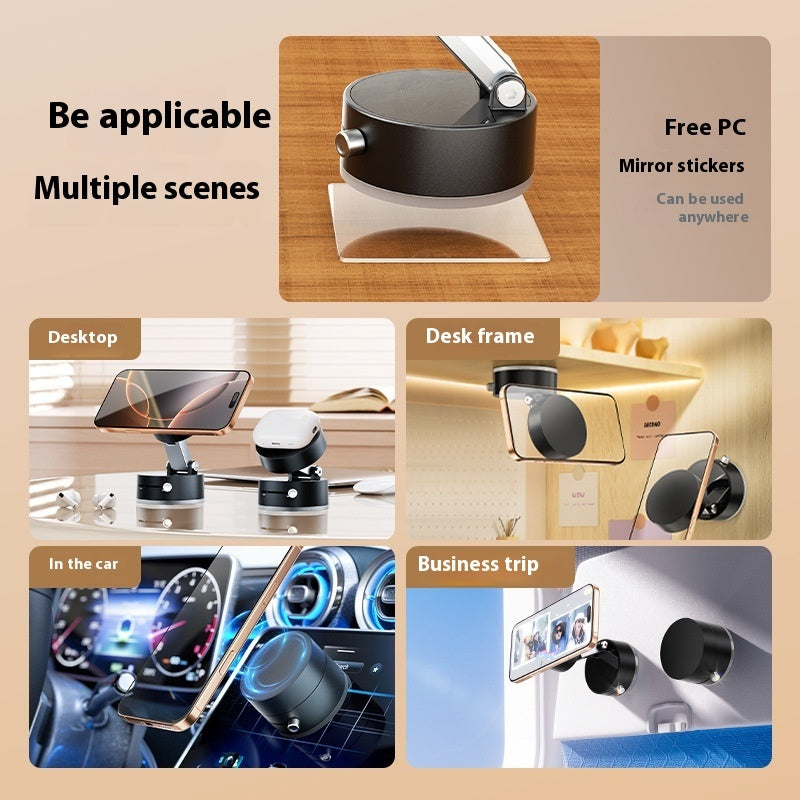 Product display with various application scenarios including desktop, desk frame, in car, and business trip.