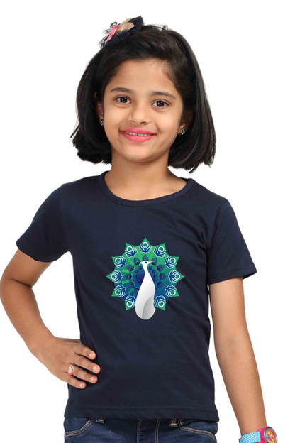 cute peacock stylish Girls Tee