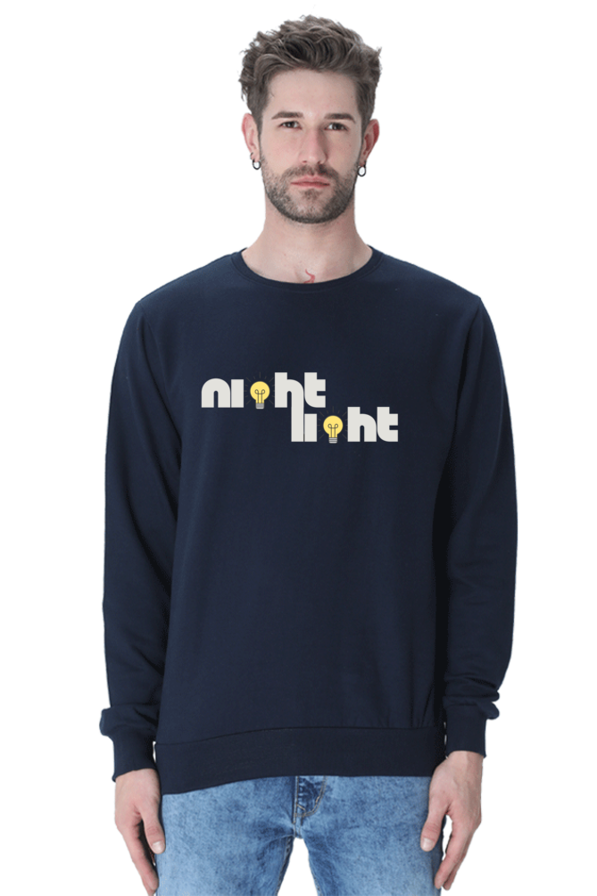 night light cool text printed sweatshirt