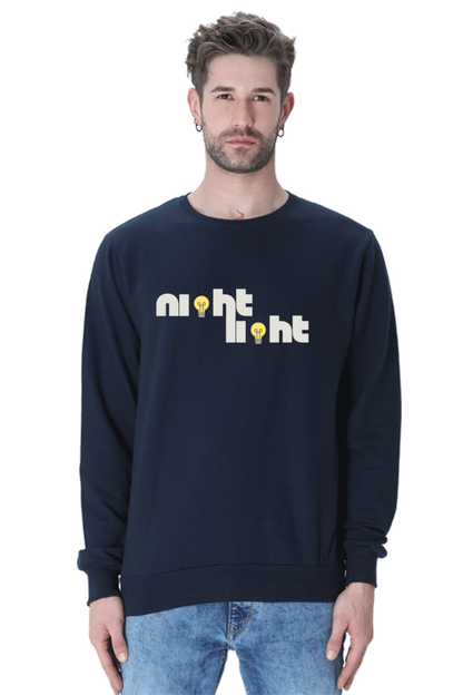 night light cool text printed sweatshirt