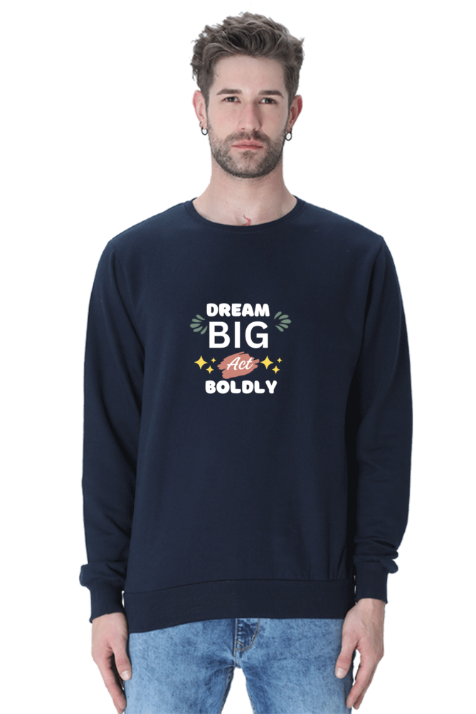 motivational printed crewneck sweatshirt