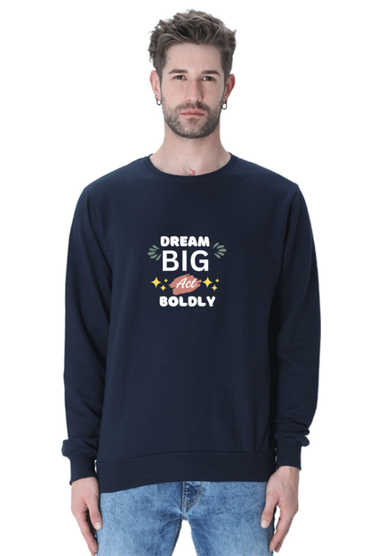 motivational printed crewneck sweatshirt